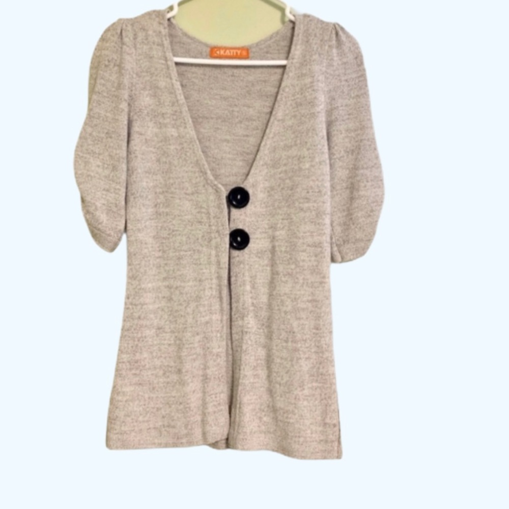 Women’s Cardigan Sweater Gray - Picture 2 of 8